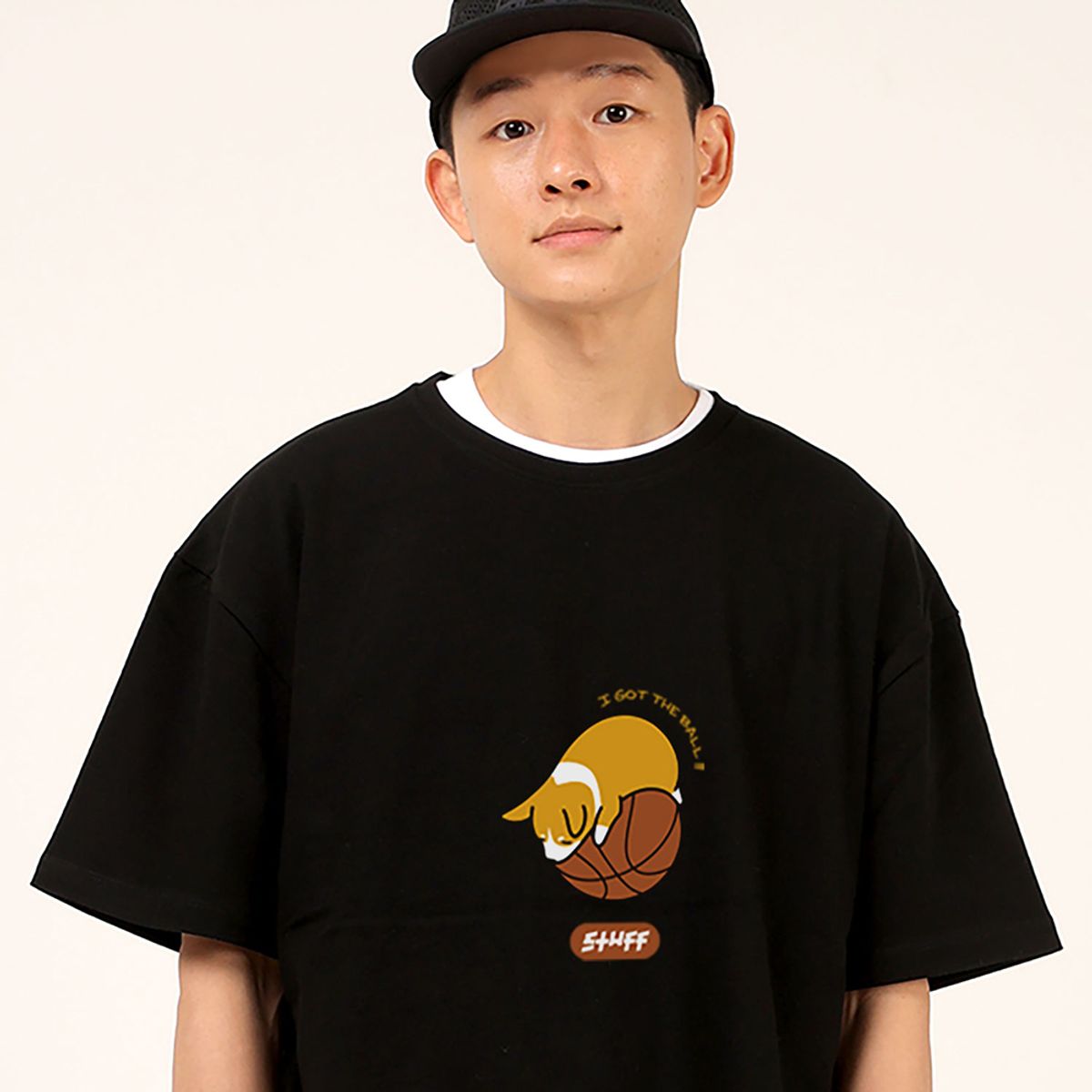 스터프(STUFF) 코기 IGTB 블랙 헤비 반팔티