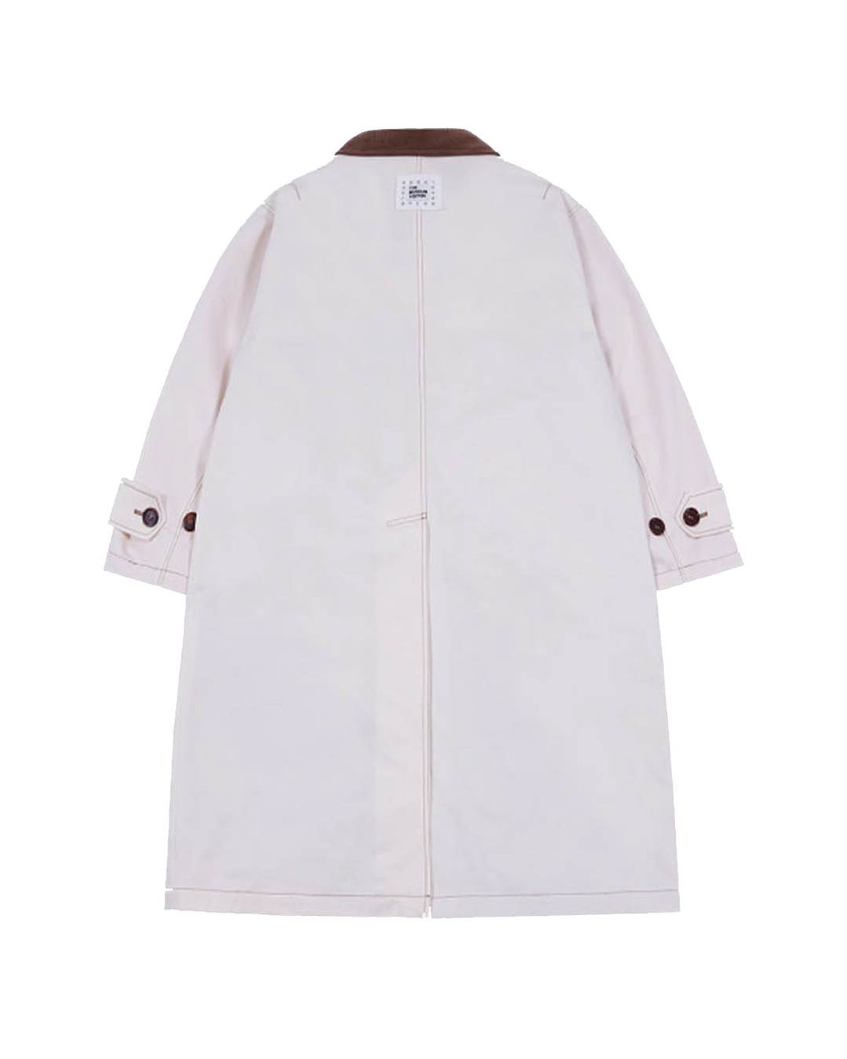더뮤지엄비지터(THEMUSEUMVISITOR) CORDUROY COLLAR MAC COAT (BEIGE)