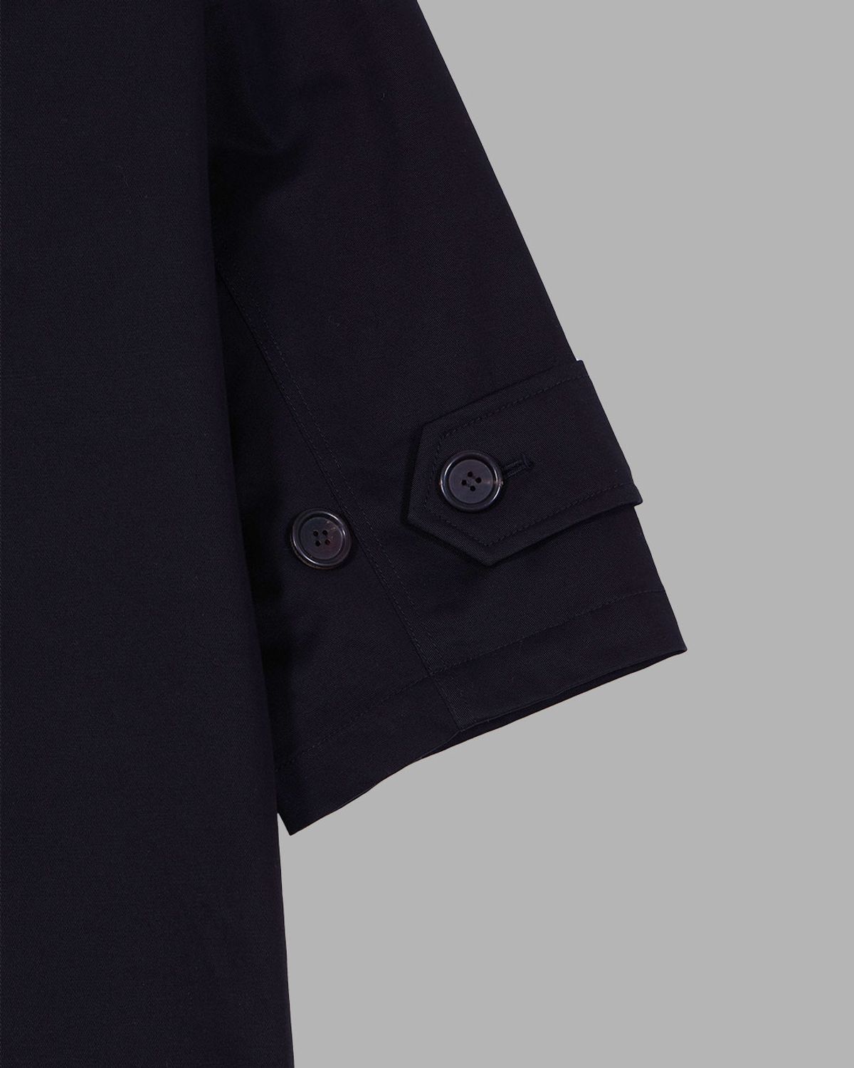 더뮤지엄비지터(THEMUSEUMVISITOR) CORDUROY COLLAR MAC COAT (BLACK)