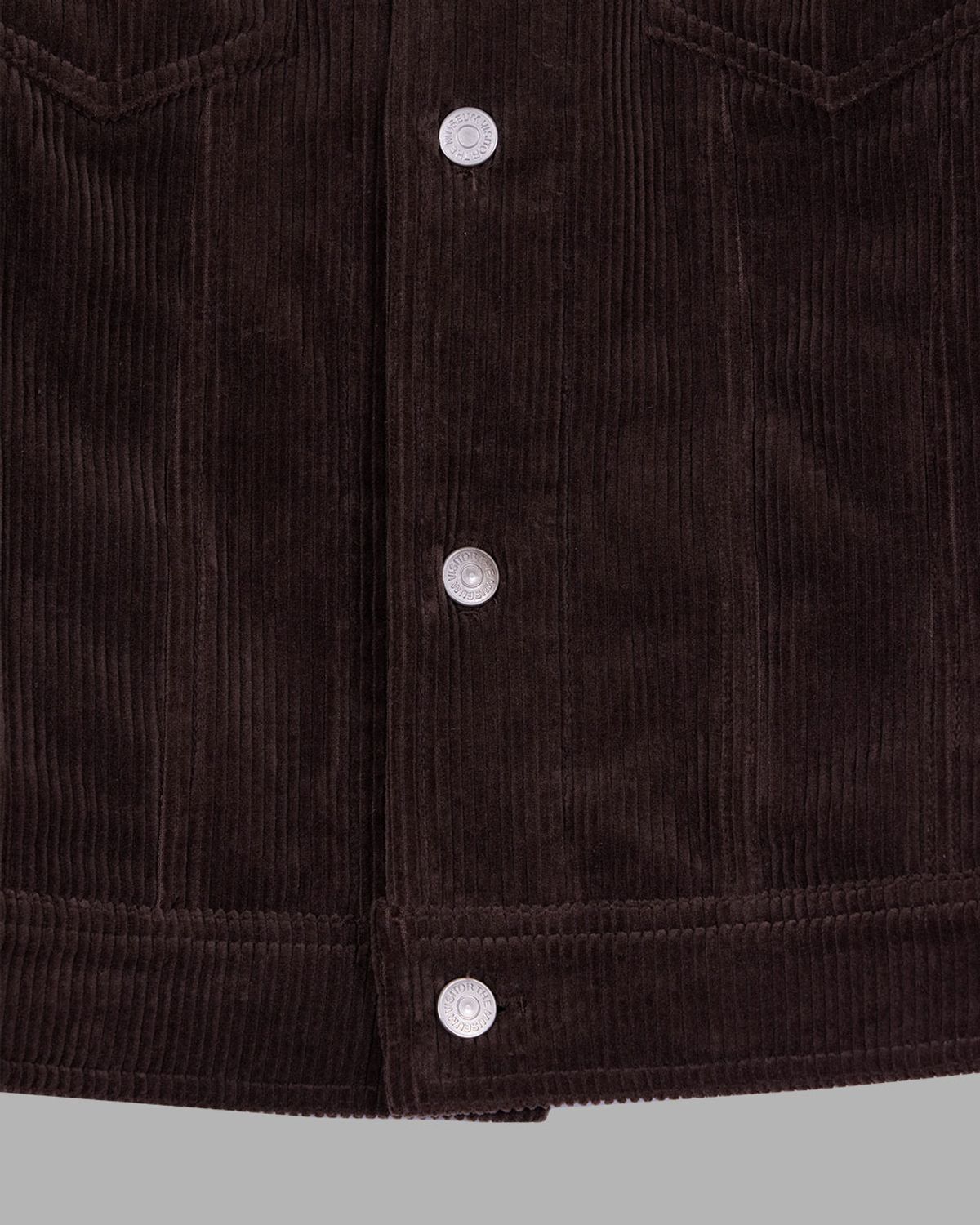 더뮤지엄비지터(THEMUSEUMVISITOR) CORDUROY SUEDE TRUCKER JACKET (BROWN)