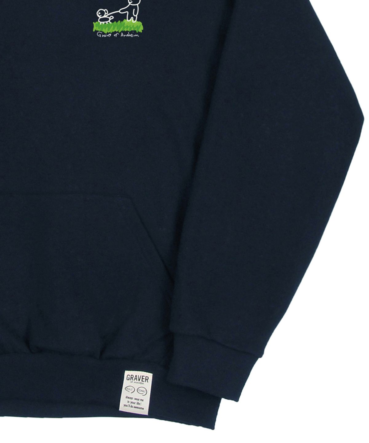 그레이버(GRAVER) [UNISEX]휴먼 퍼피 워크 후드티_네이비