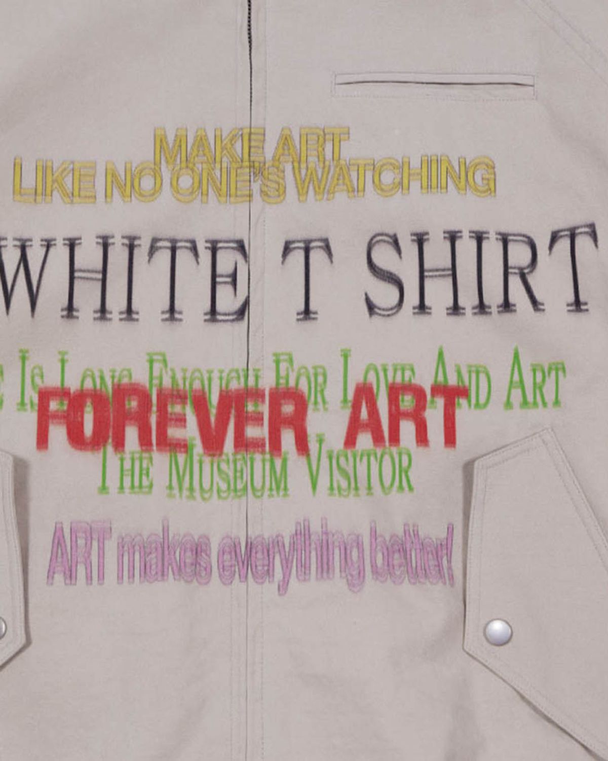 더뮤지엄비지터(THEMUSEUMVISITOR) LETTERING PRINTED COTTON BLOUSON (BEIGE)