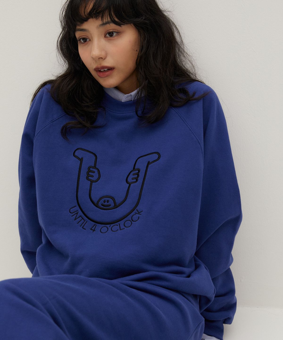 레이버러스(RAVEROUS) R 크루스웻셔츠 블루