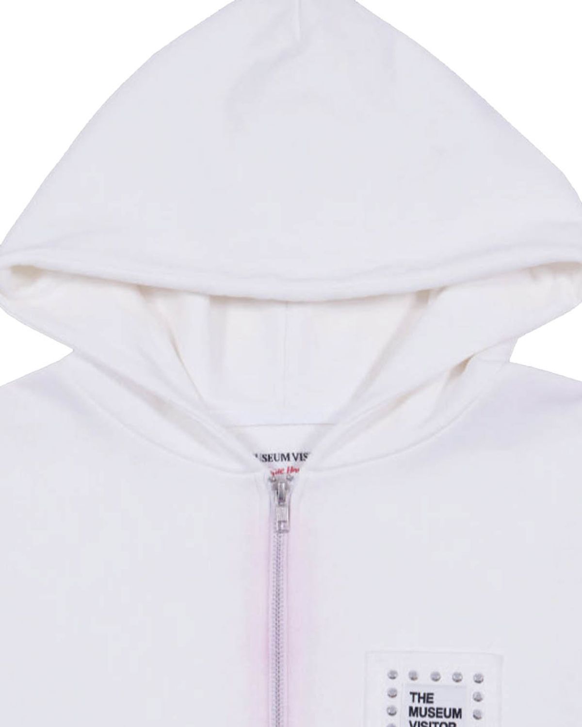 더뮤지엄비지터(THEMUSEUMVISITOR) SPRAY PRINTED ZIP UP HOODY (WHITE)