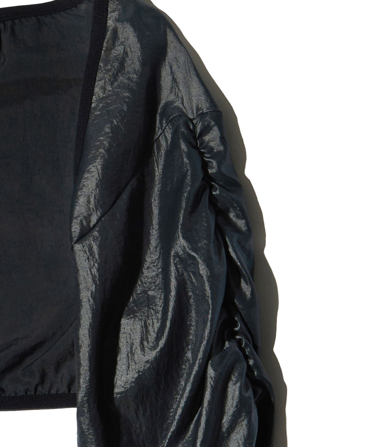 피스메이커(PIECE MAKER) NYLON SHIRRING BOLERO (CHARCOAL)