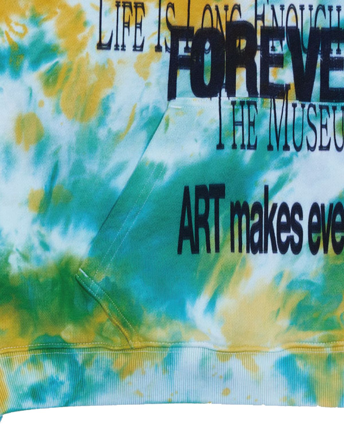 더뮤지엄비지터(THEMUSEUMVISITOR) LETTERING PRINTED TIE DYEING HOODY (GREEN)