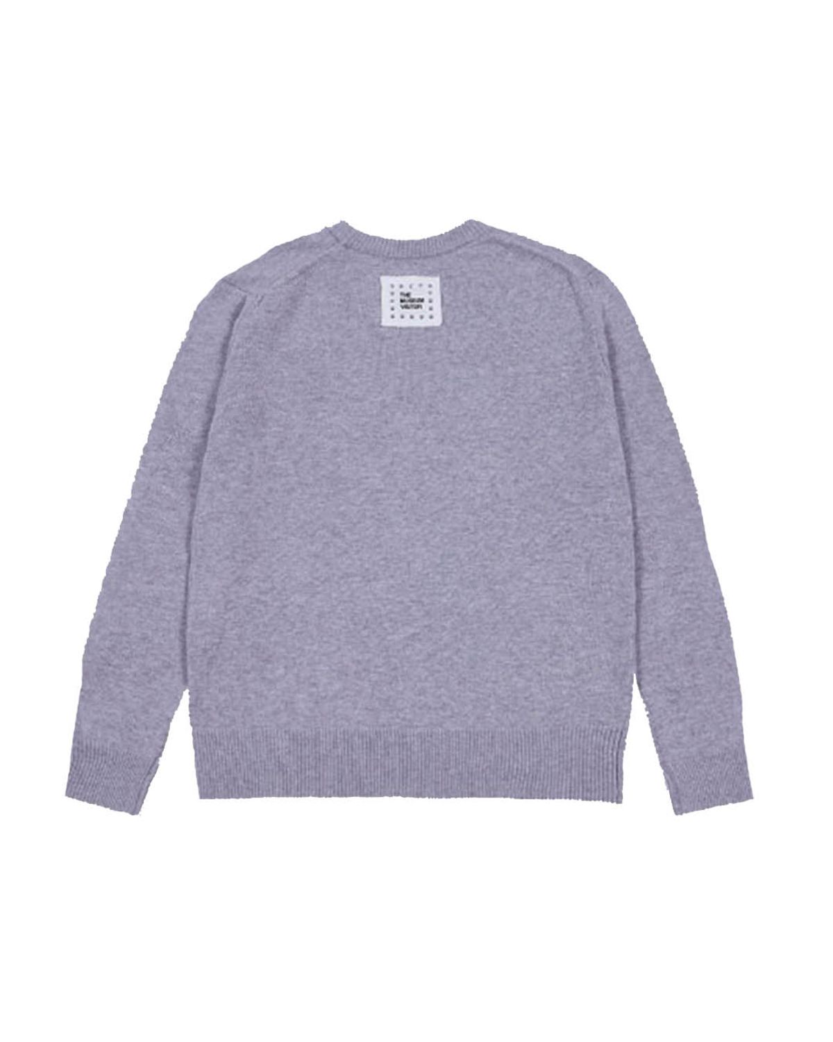 더뮤지엄비지터(THEMUSEUMVISITOR) US HEART PATCH STITCHED KNIT (GREY)