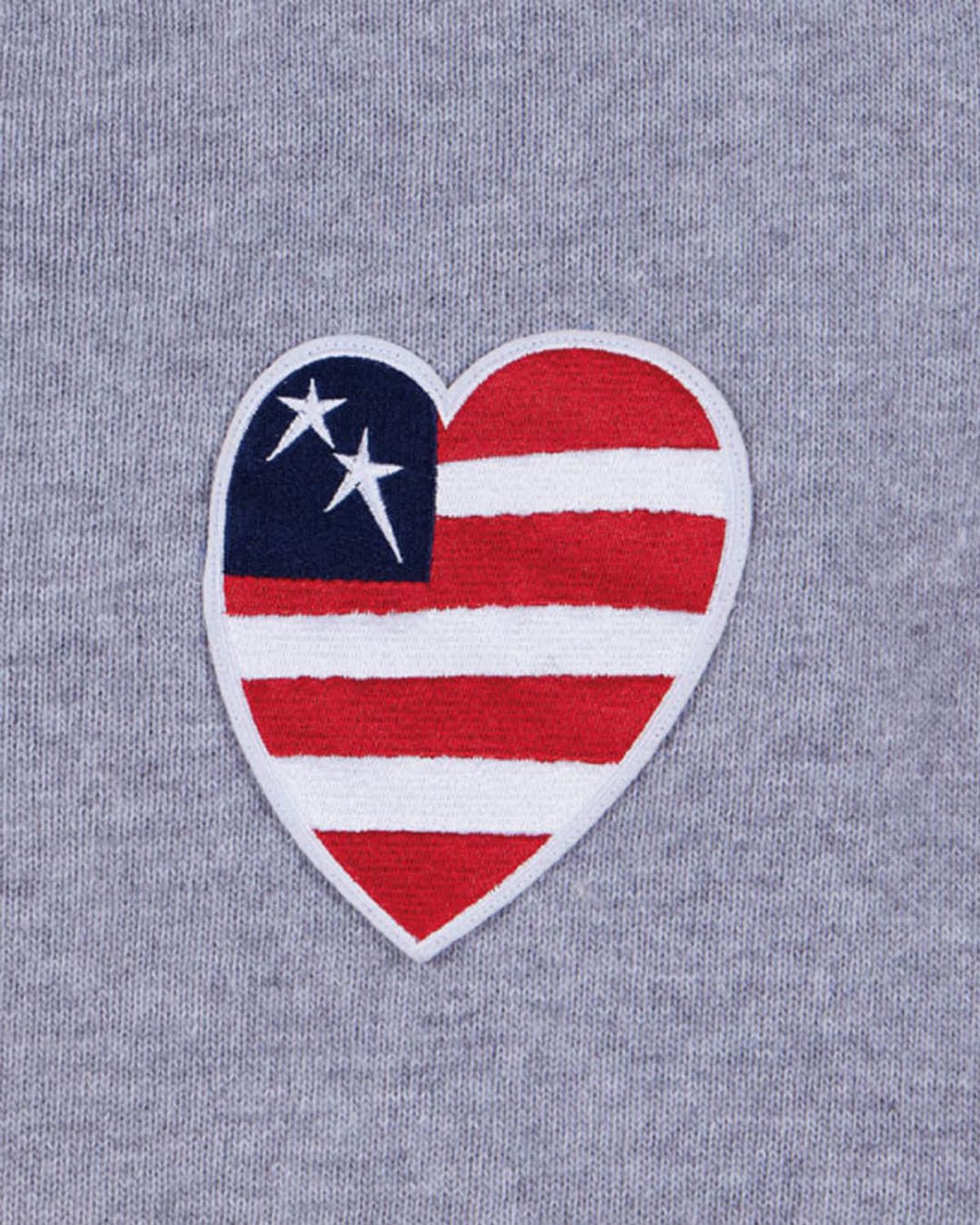 더뮤지엄비지터(THEMUSEUMVISITOR) US HEART PATCH STITCHED KNIT (GREY)