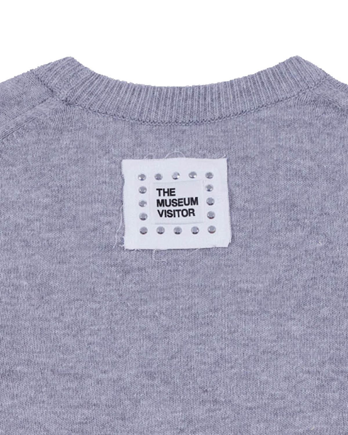 더뮤지엄비지터(THEMUSEUMVISITOR) US HEART PATCH STITCHED KNIT (GREY)