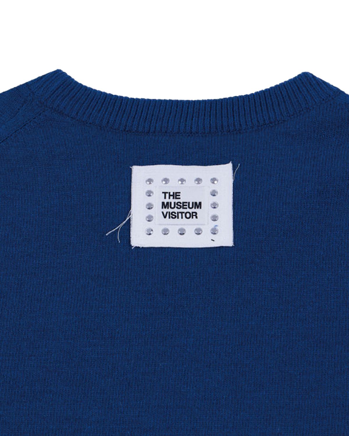 더뮤지엄비지터(THEMUSEUMVISITOR) US HEART PATCH STITCHED KNIT (NAVY)