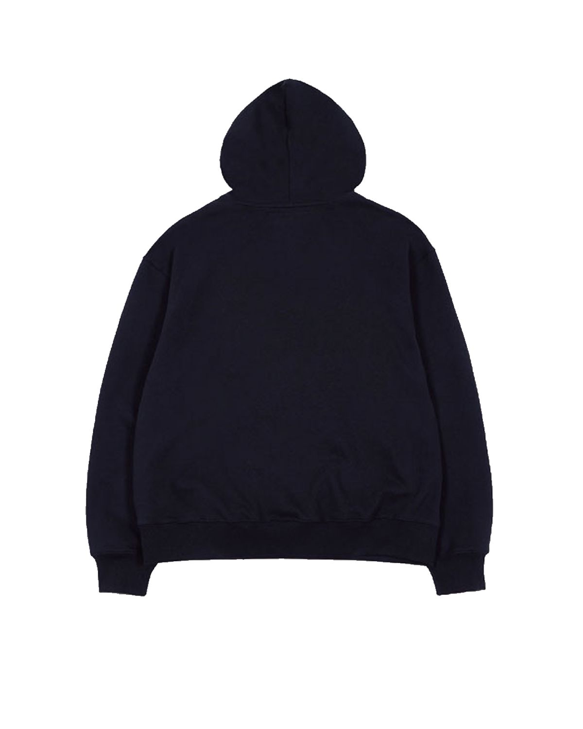 더뮤지엄비지터(THEMUSEUMVISITOR) CUBIC LOGO STITCHED ESSENTIAL HOODY (BLACK)