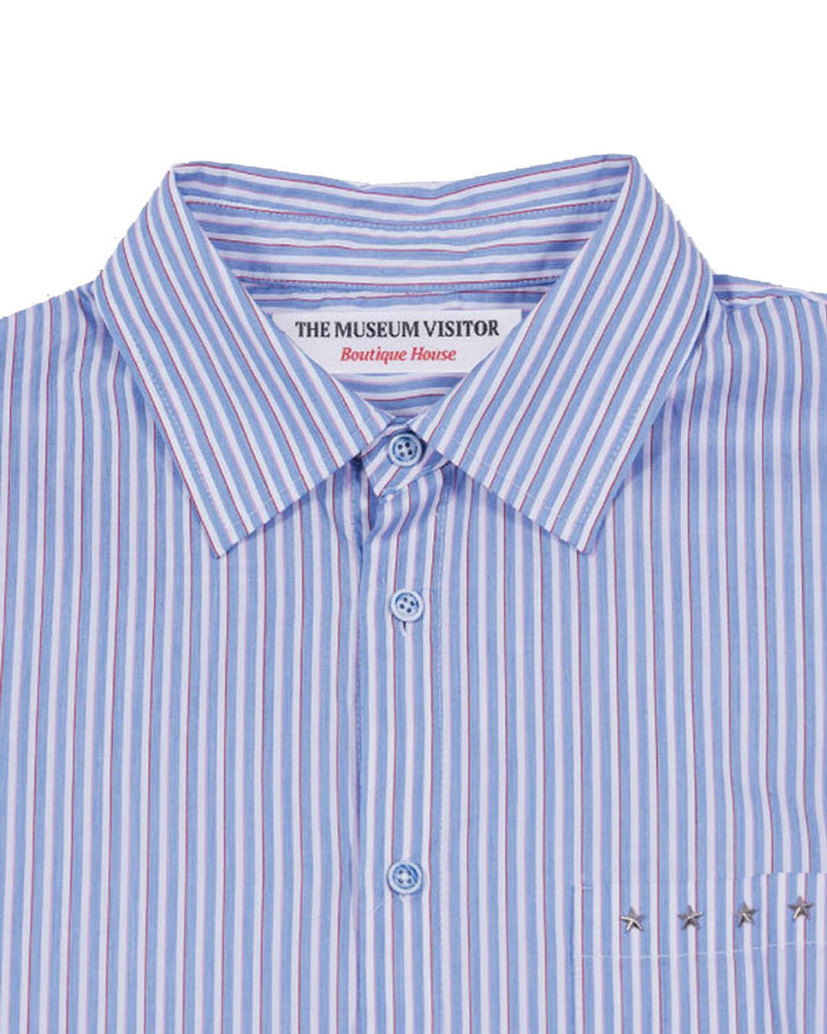 더뮤지엄비지터(THEMUSEUMVISITOR) FIVE STAR STUD POCKET SHIRTS (BLUE)