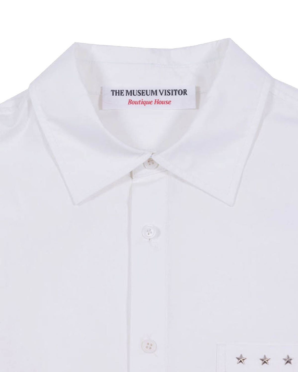 더뮤지엄비지터(THEMUSEUMVISITOR) FIVE STAR STUD POCKET SHIRTS (WHITE)