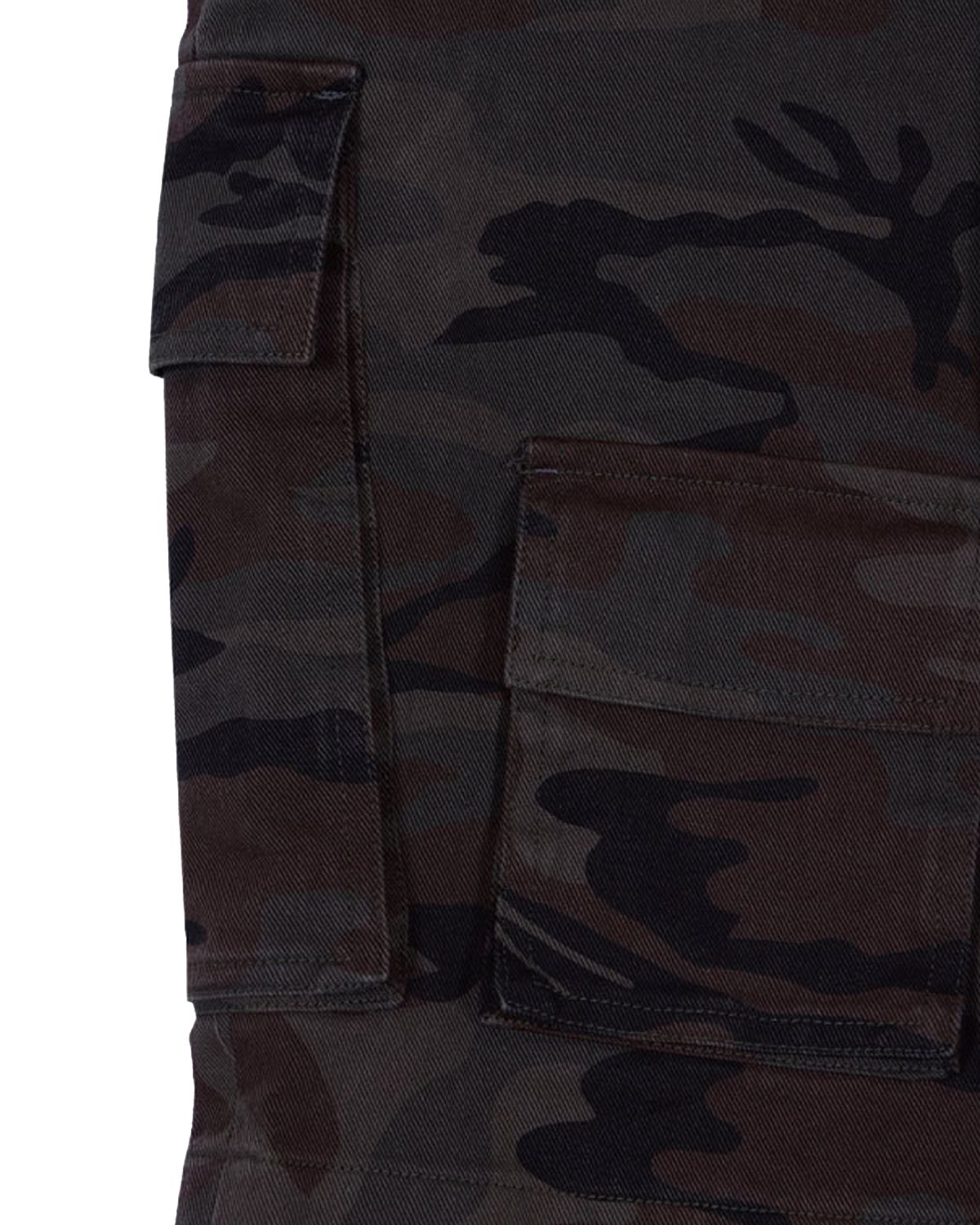 더뮤지엄비지터(THEMUSEUMVISITOR) TEN FLAP POCKET BOOTSCUT CARGO PANTS (CAMO)