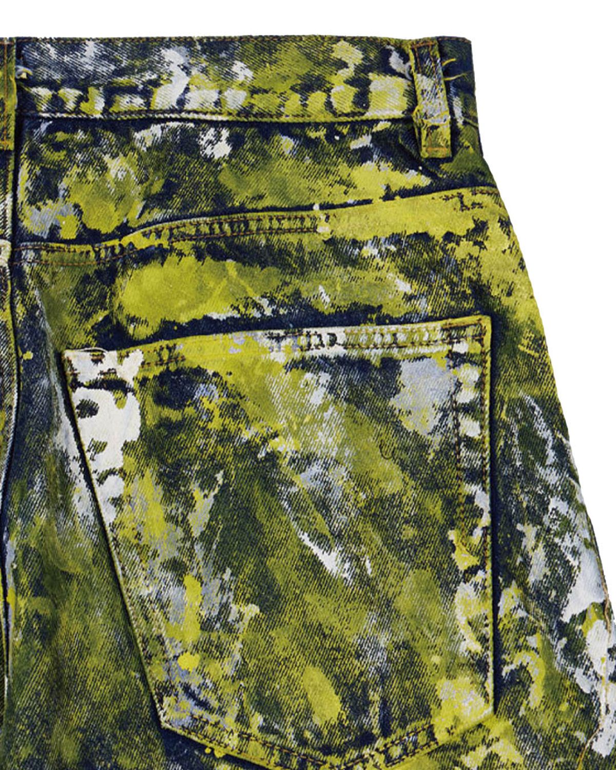 더뮤지엄비지터(THEMUSEUMVISITOR) HAND PAINTED DENIM PANTS (YELLOW)