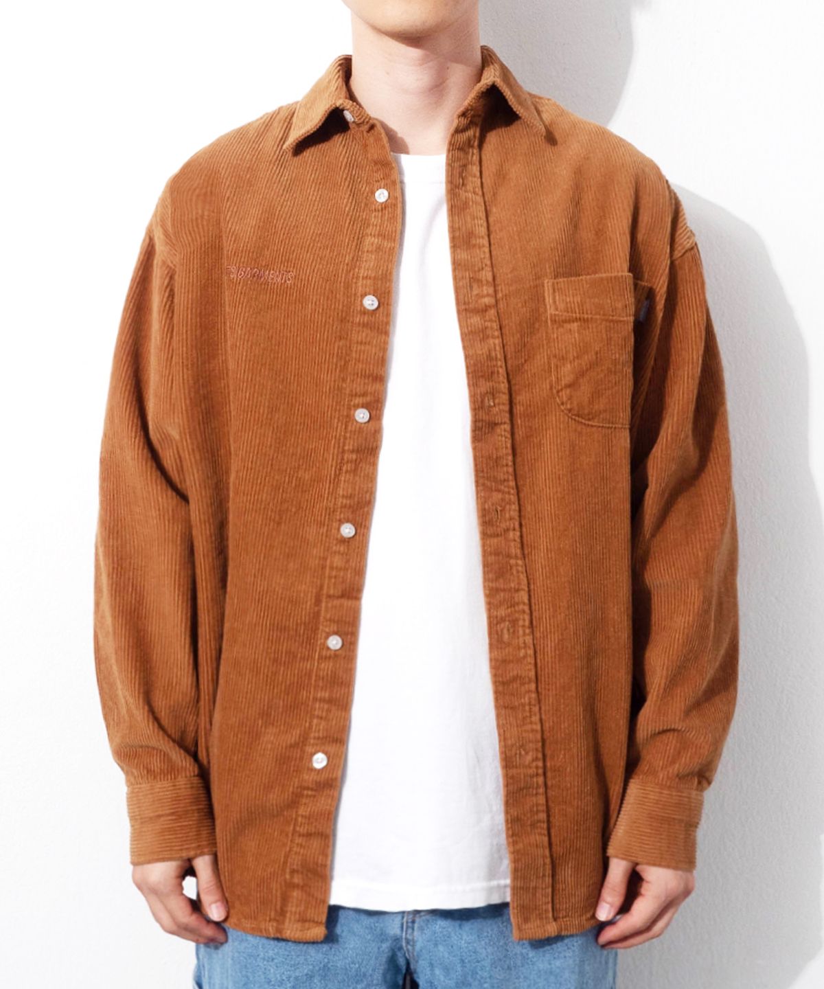 큐티에잇 가먼츠(QT8 GARMENTS) TL Corduroy Oversize Shirt (Brown)