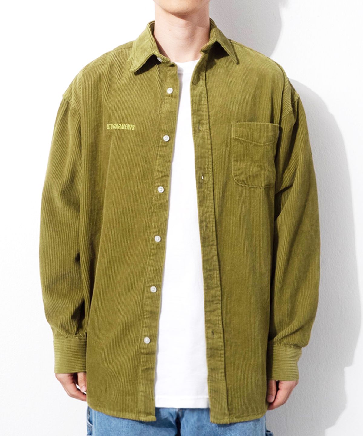 큐티에잇 가먼츠(QT8 GARMENTS) TL Corduroy Oversize Shirt (Olive)