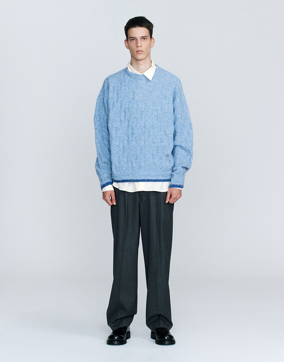 호이테(HEUTE) MOHAIR CURVE PULLOVER (BLUE)