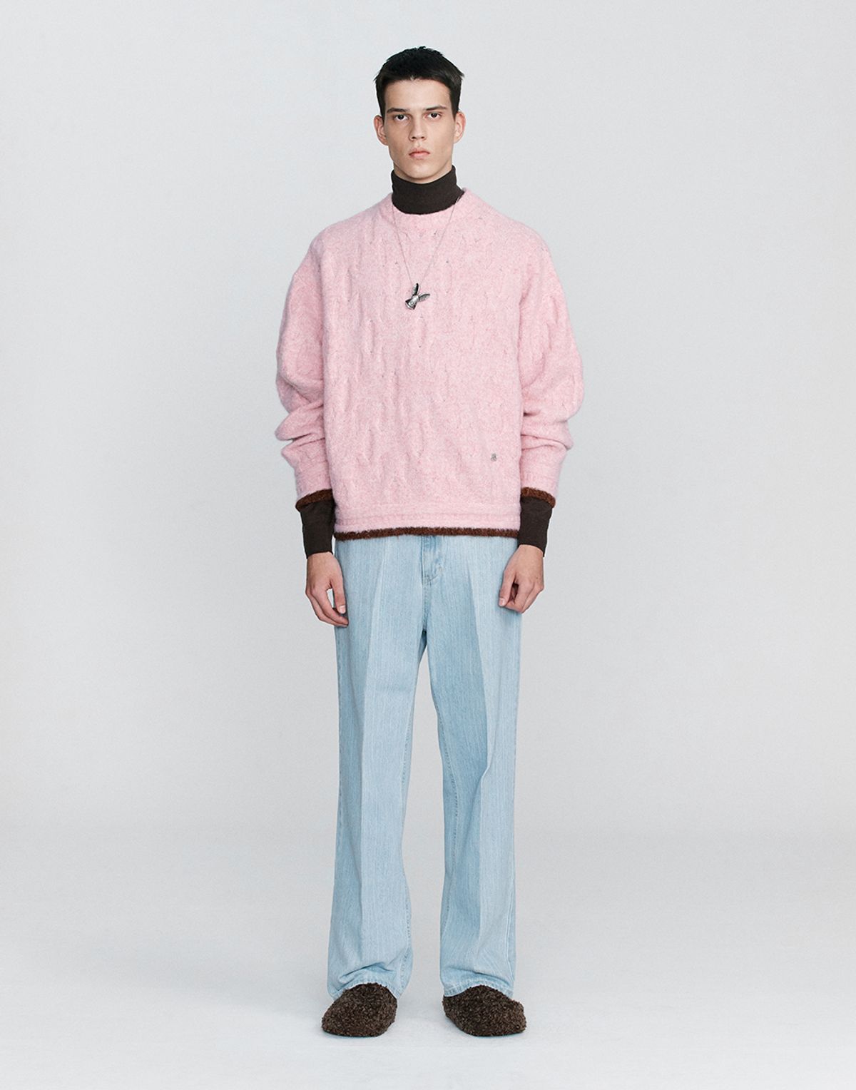 호이테(HEUTE) MOHAIR CURVE PULLOVER (PINK)