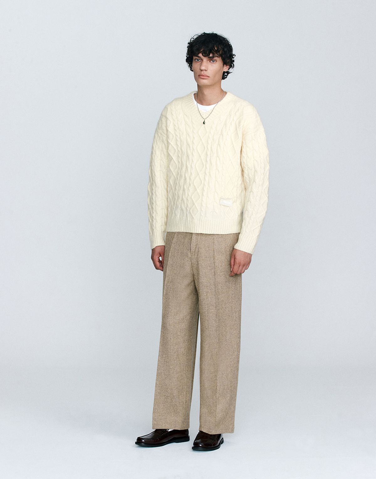 호이테(HEUTE) KID MOHAIR SIGNATURE V NECK (YELLOW)