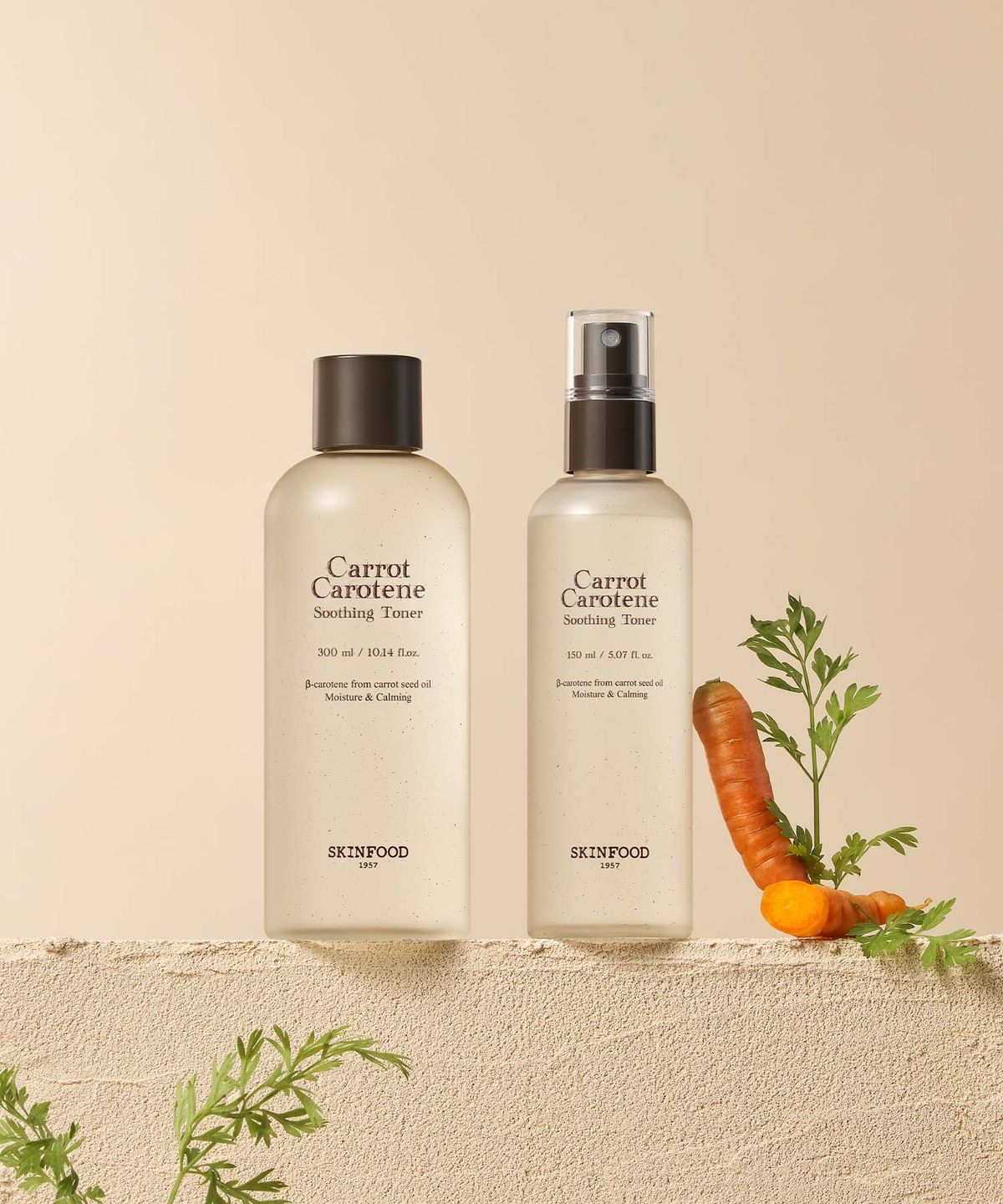 스킨푸드(SKINFOOD) [기획세트] 캐롯 수딩 토너 300ml+150ml 미스트타입(+패드2매입*1개 증정)