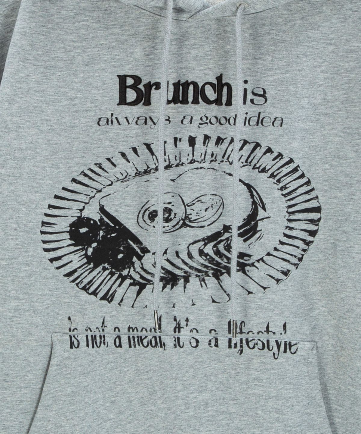 디바인디스턴스(DIVINE DISTANCE) 모노 브런치 후드티 [그레이멜란지]