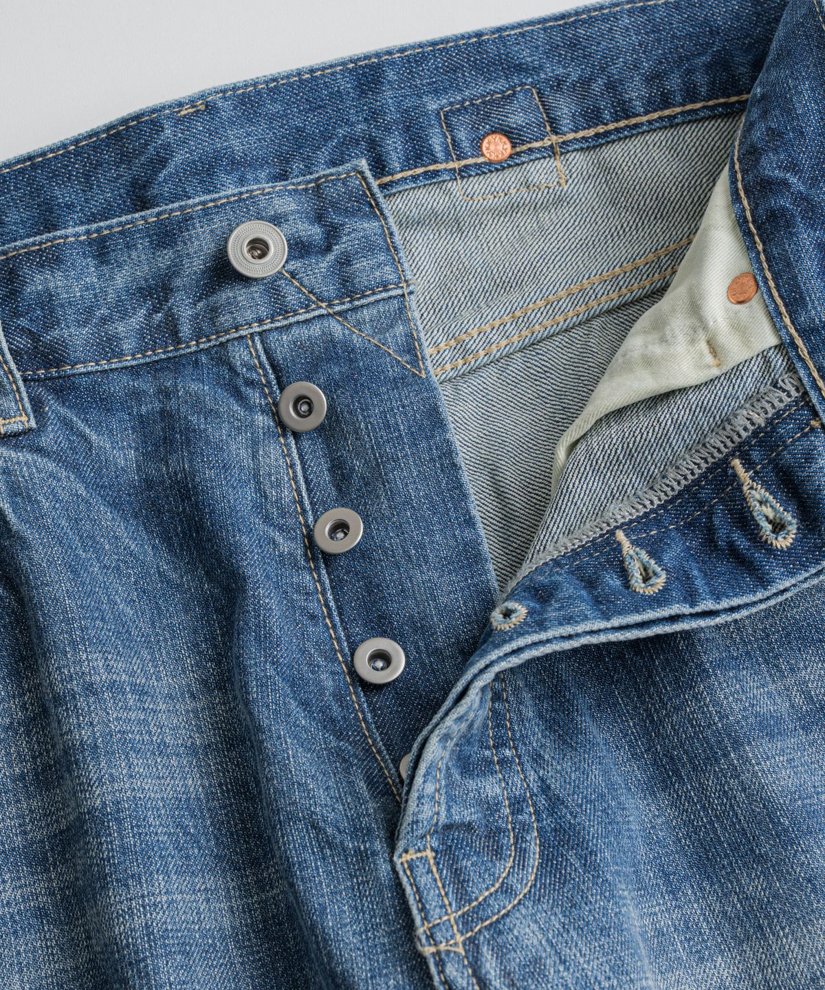 비헤비어(BEHEAVYER) 523L SELVEDGE DENIM PANTS washed blue