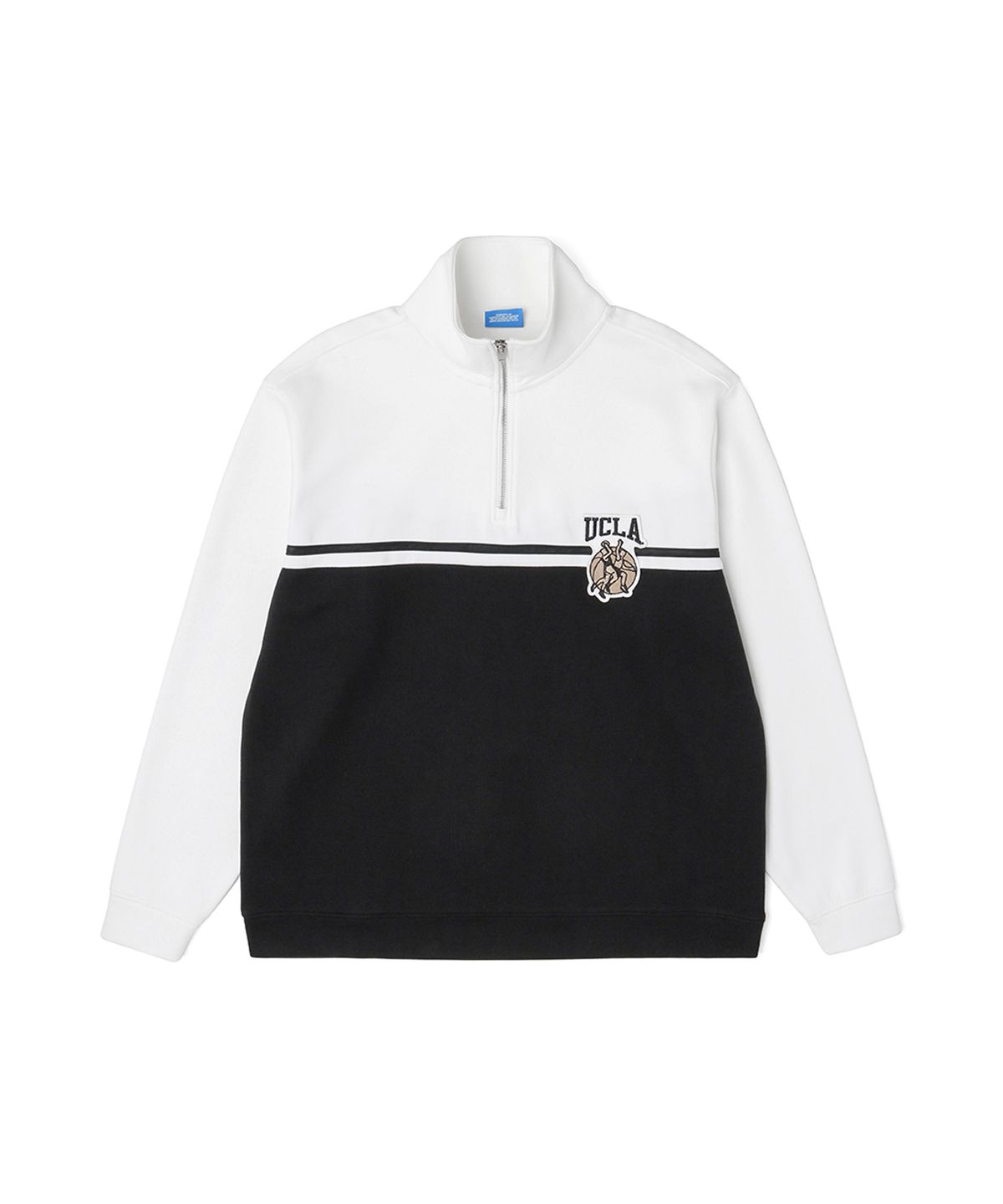 유씨엘에이(UCLA) 남성 컬러 블럭 하이넥 반집업 티셔츠[BLACK](UZ9LT01_39)