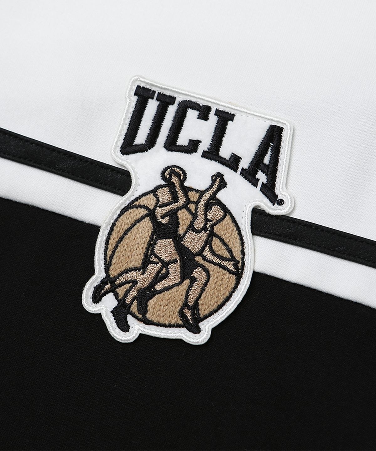유씨엘에이(UCLA) 남성 컬러 블럭 하이넥 반집업 티셔츠[BLACK](UZ9LT01_39)