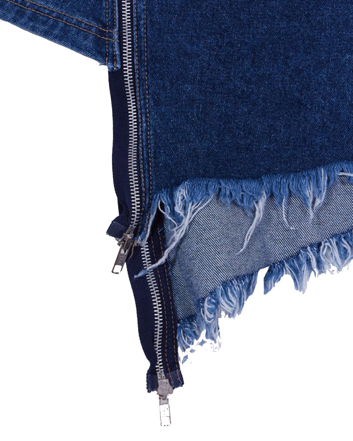 더뮤지엄비지터(THEMUSEUMVISITOR) DIAGONAL ZIPPER DETAILED WASHED DENIM SKIRT (WASHED BLUE)