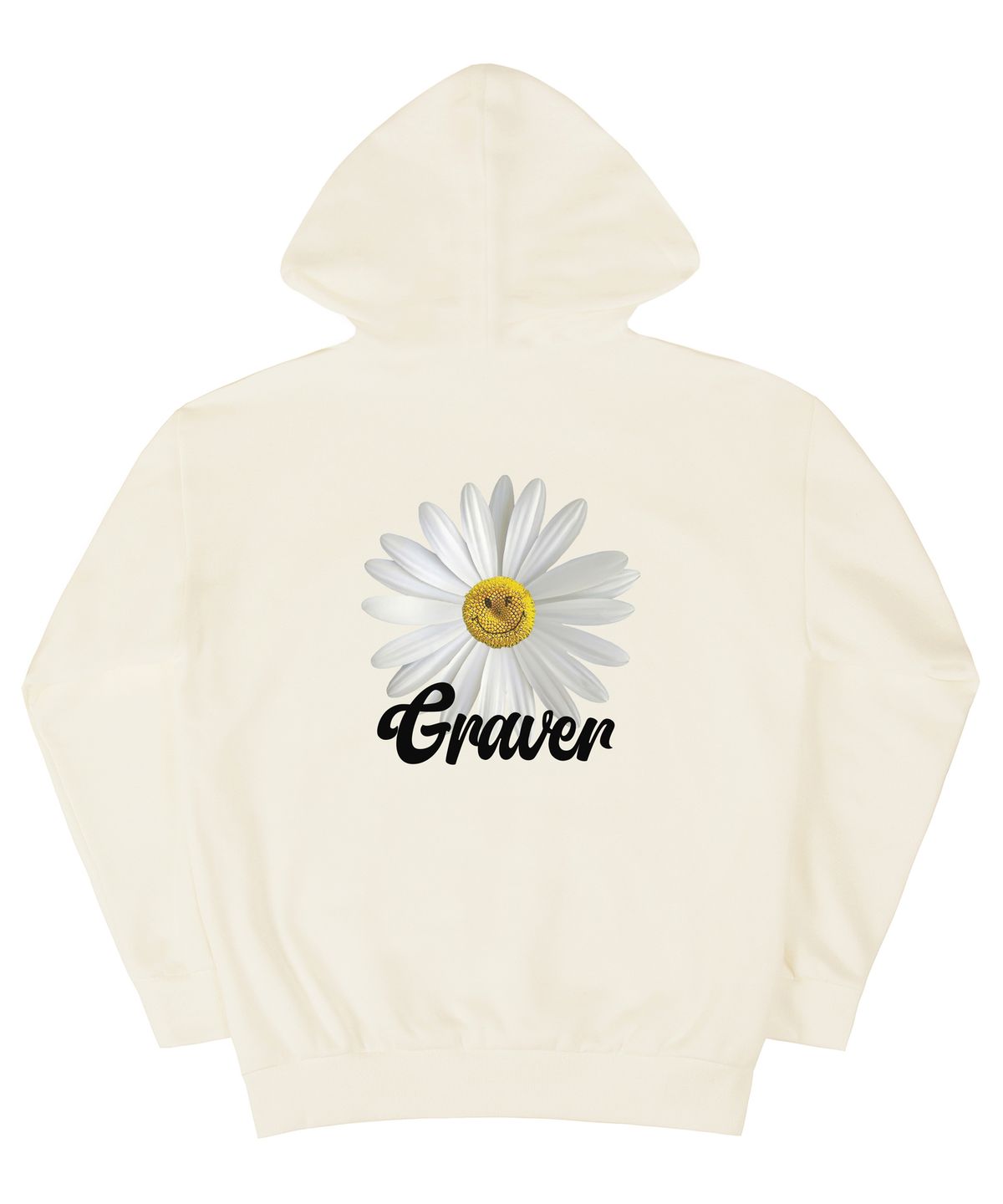 그레이버(GRAVER) [UNISEX]백 데이지플라워 스마일 후드티_크림