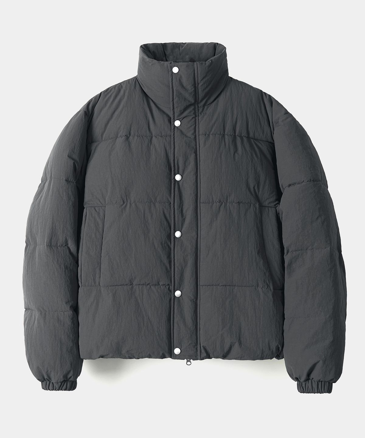 엑스컨테이너(EXCONTAINER) 미니멀 푸퍼 숏 패딩 (CHARCOAL)