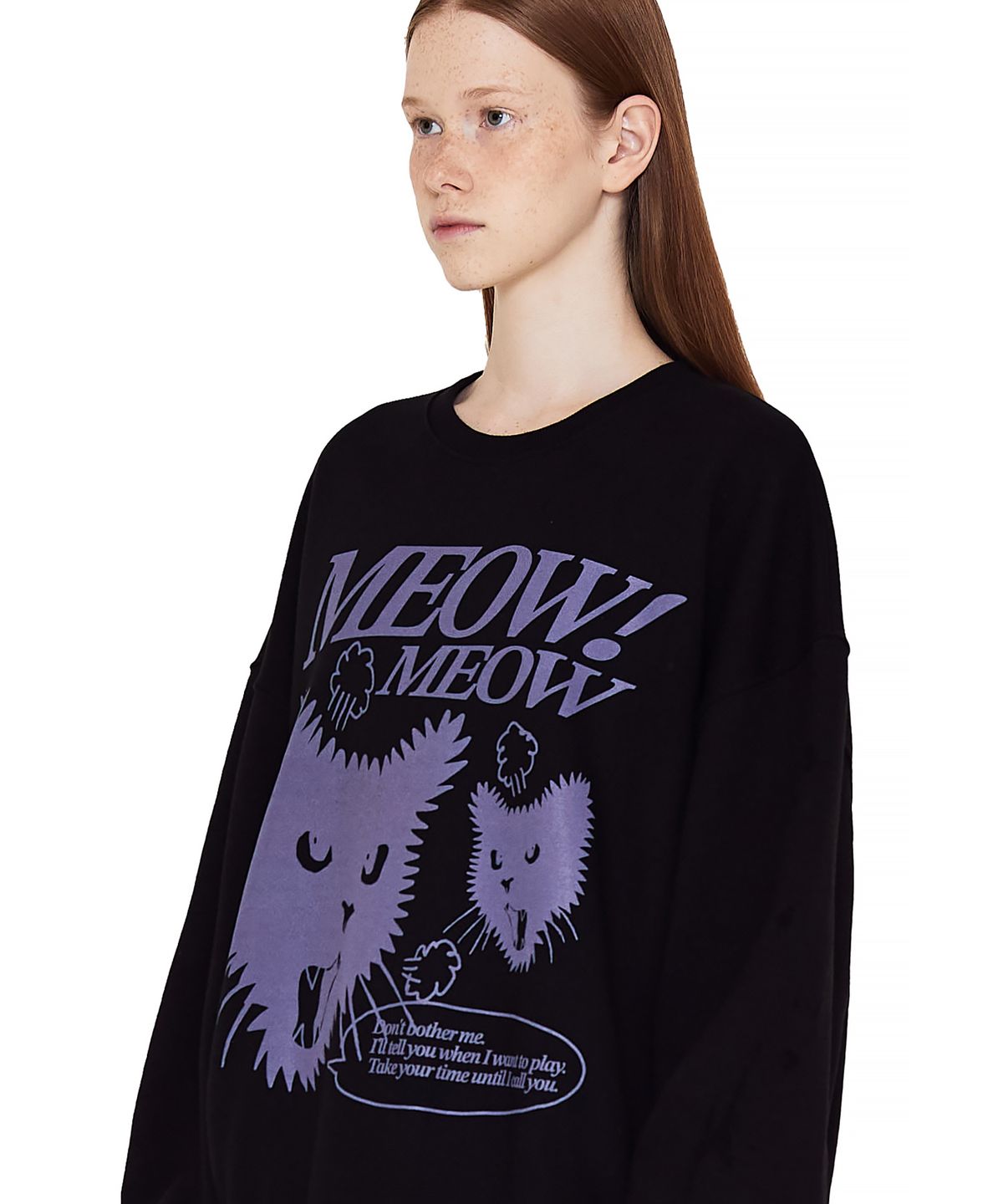매치글로브(MATCHGLOBE) 미우 캣 스웻셔츠 (블랙)