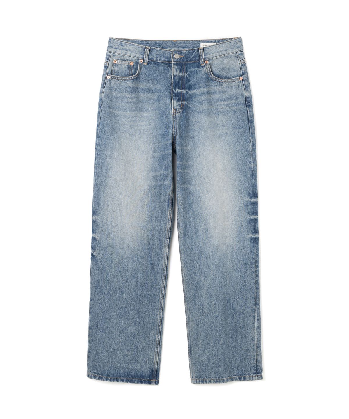 노클(NOCLE) Burn Bleached Denim Pants Blue