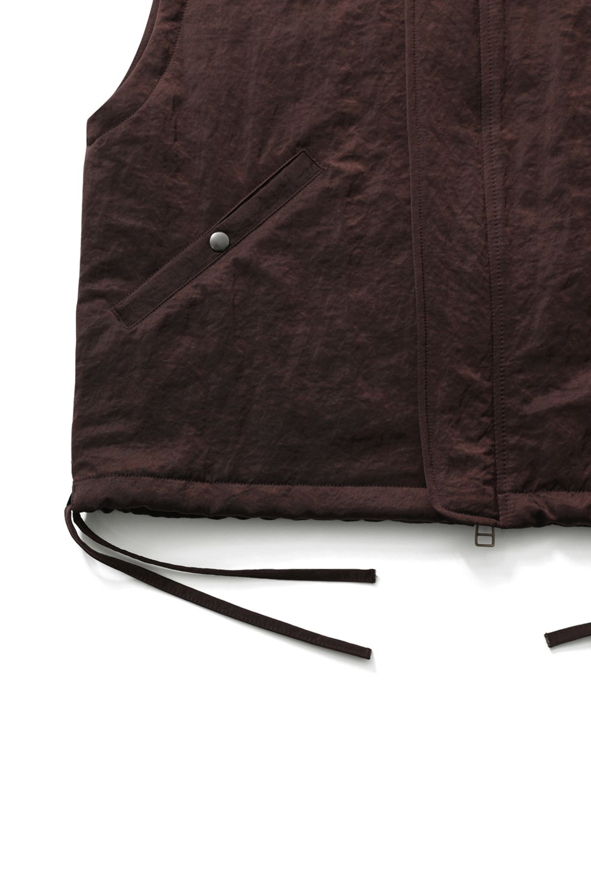 홀리선(HORLISUN) Cooper Crease Nylon Vest Burgundy Brown
