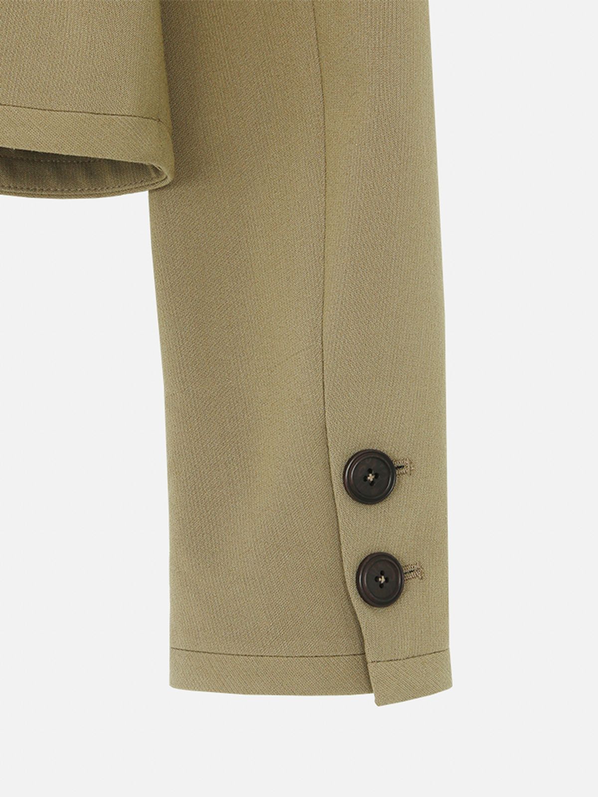 르세지엠(LESEIZEME) Celine Round No Collar Crop Jacket - Beige