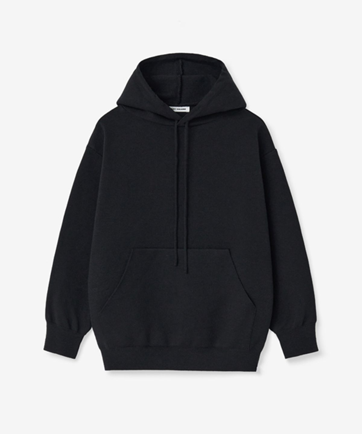 레이디 볼륨(LADY VOLUME) CREW NECK KNIT HOODIE_BLACK