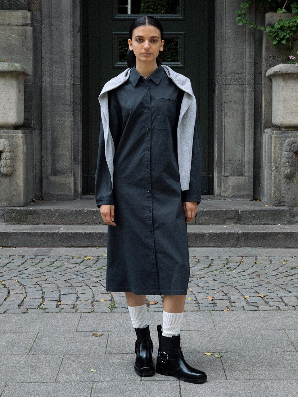 MUSINSA | RAIVE Back Shirring Onepiece in D/Grey VW3AO300-13