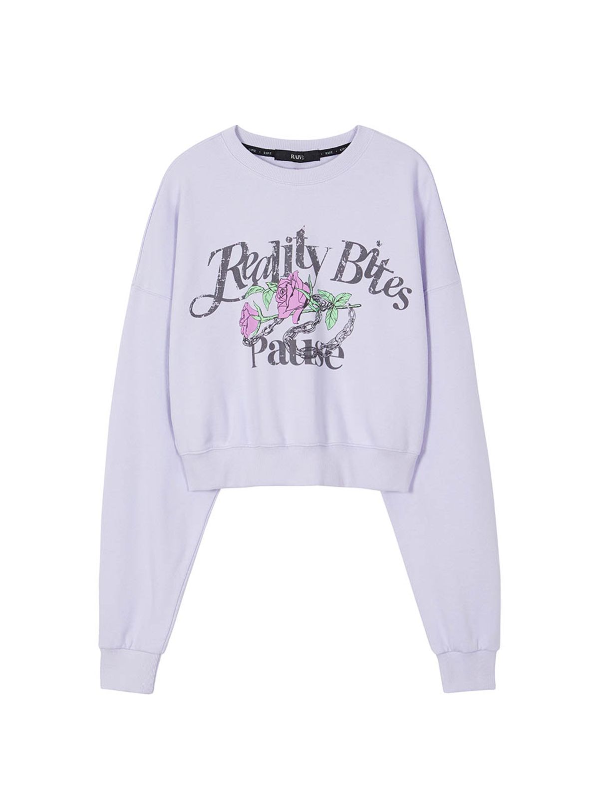 레이브(RAIVE) Rose-Chain Graphic Sweatshirt in Lavender VW3AE105-50