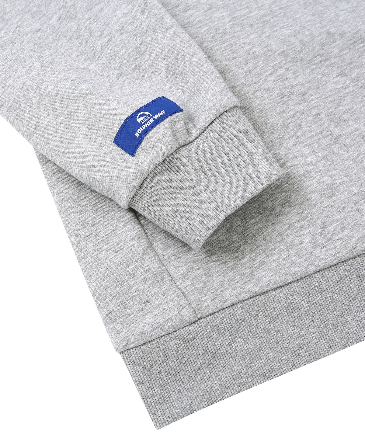 돌핀웨이브어패럴(DOLPHIN WAVE APPAREL) 돌핀 워터링 에센셜 기모 스웻셔츠 멜란지그레이