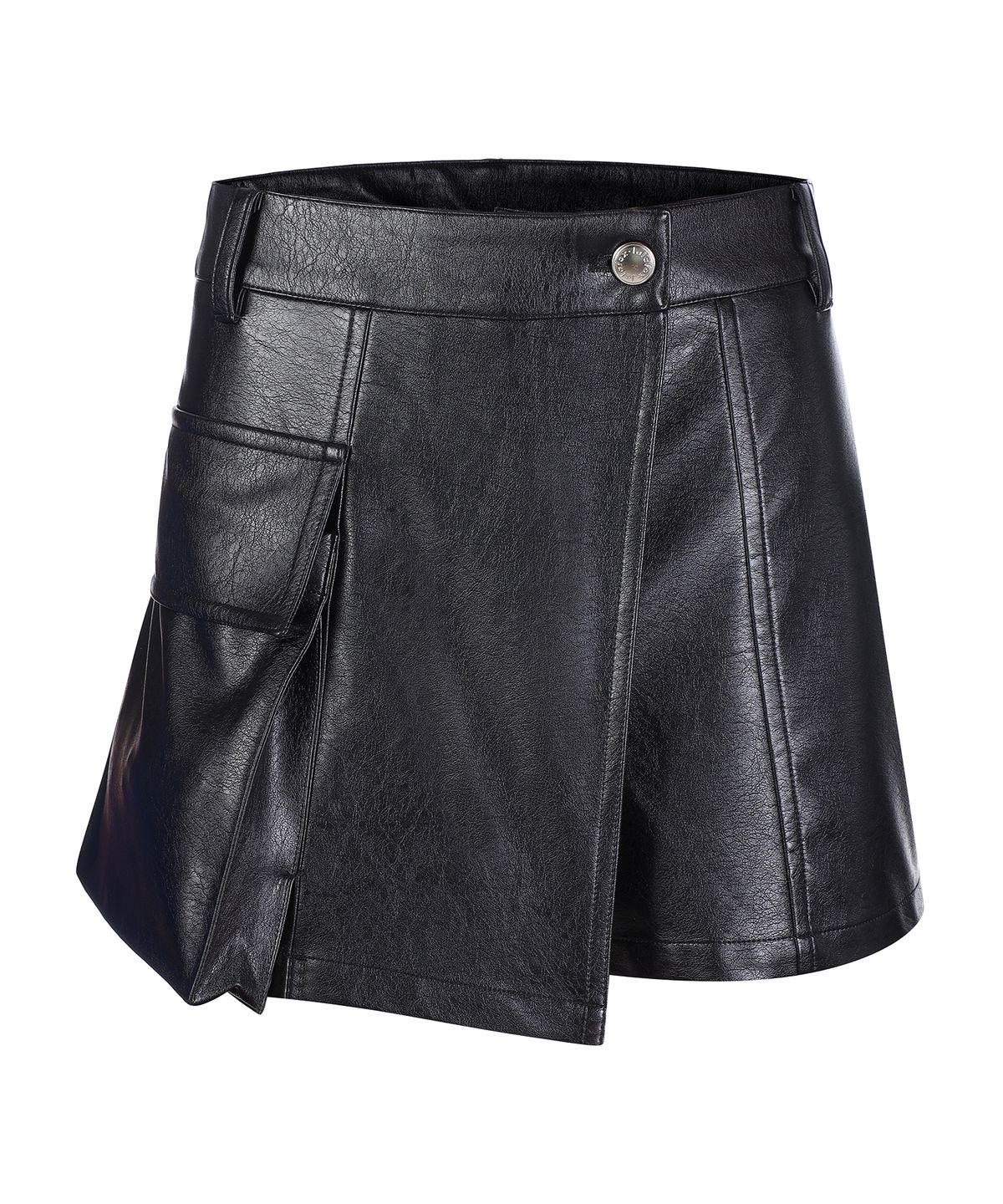 라라폭스(LALAFOX) FAKE LEATHER CARGO SHORTS BLACK BP3WP001