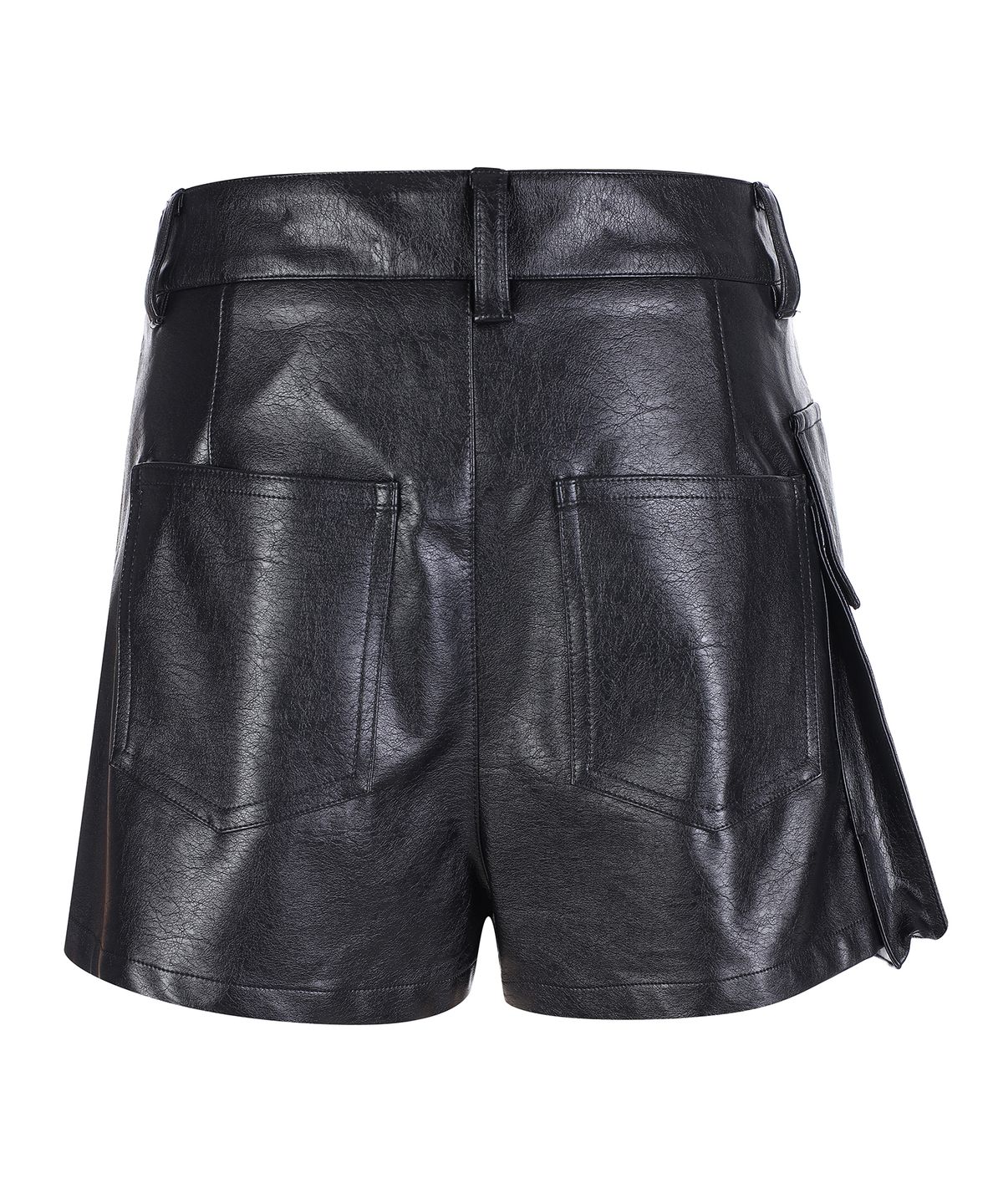 라라폭스(LALAFOX) FAKE LEATHER CARGO SHORTS BLACK BP3WP001