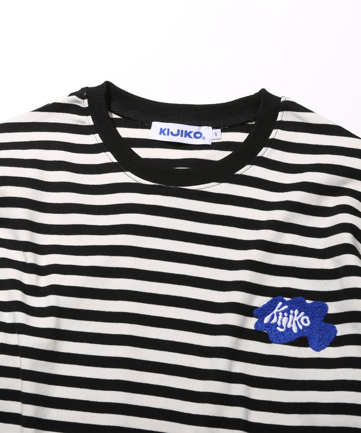키지코(KIJIKO) Boucle Patch Logo Long Sleeve- Stripe - 사이즈 & 후기 | 무신사