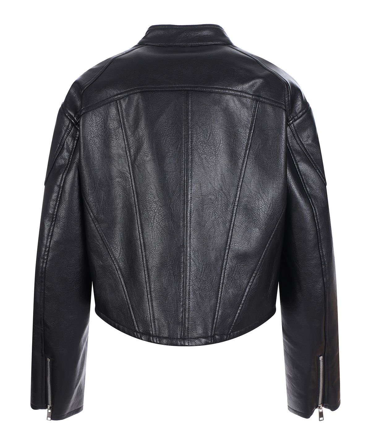 라라폭스(LALAFOX) LINE FAKE LEATHER BIKER JACKET BLACK BP3LJ001