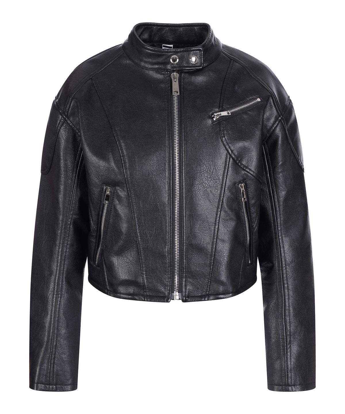 라라폭스(LALAFOX) LINE FAKE LEATHER BIKER JACKET BLACK BP3LJ001