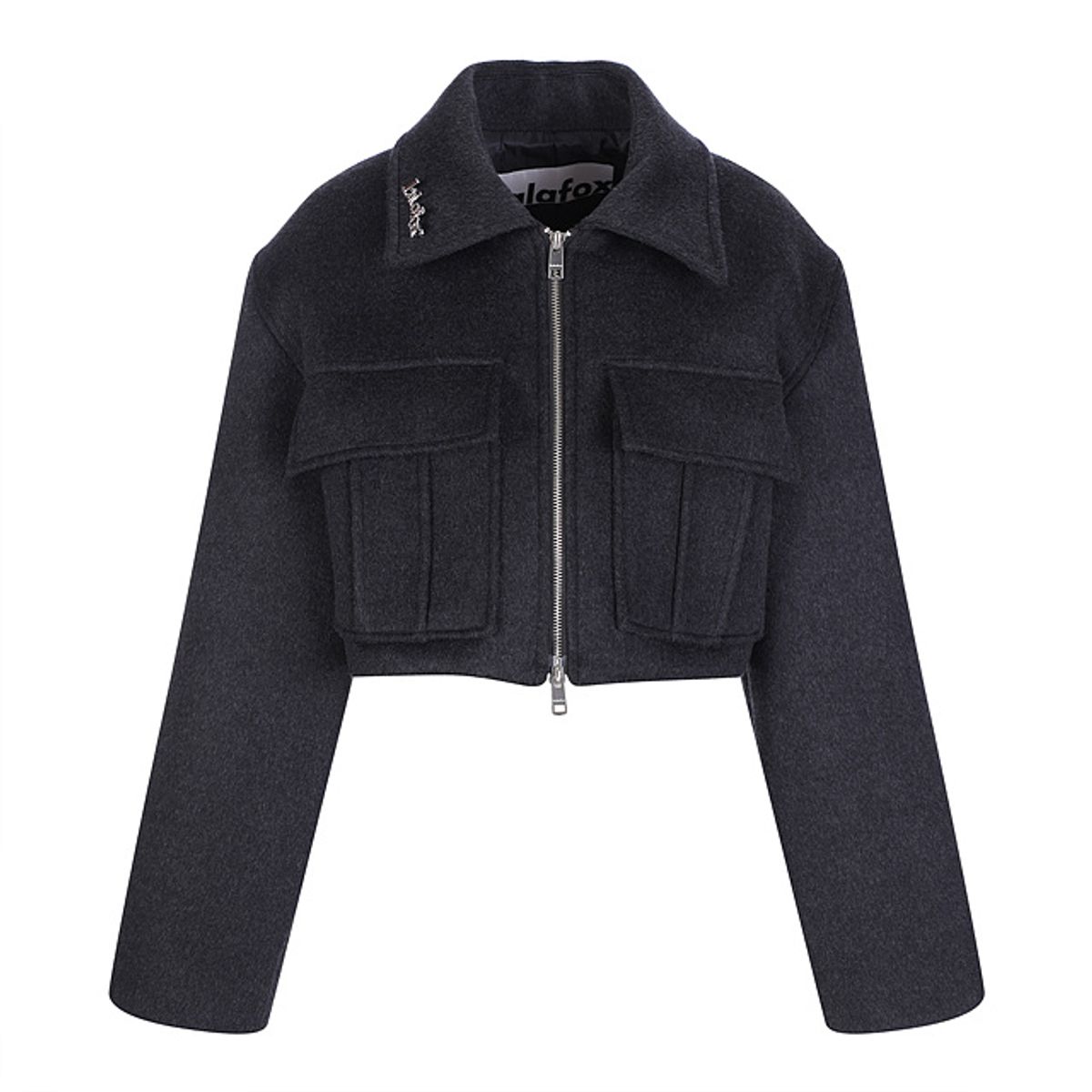 라라폭스(LALAFOX) TWO-WAY CROP JACKET CHARCOAL BP3WJ004