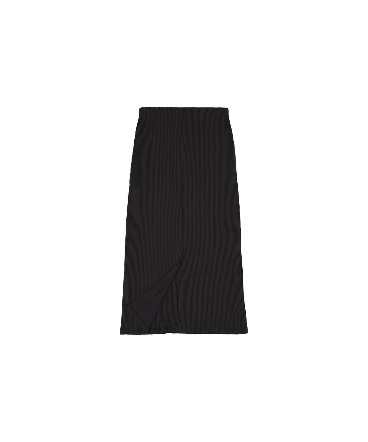 320쇼룸(320SHOWROOM) Banding Slit Ribbed Span Long Skirt Deep navy