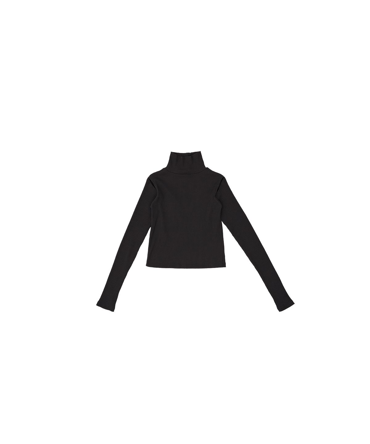 320쇼룸(320SHOWROOM) Shoulder cut out Slim Ribbed Span Turtle neck Tshirts Deep navy