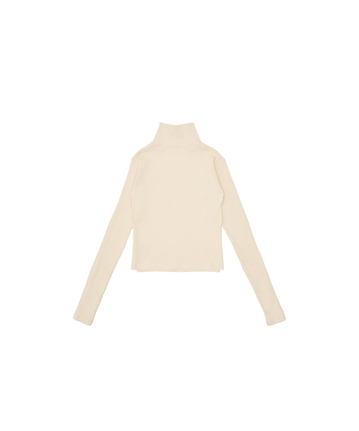 320쇼룸(320SHOWROOM) Shoulder cut out Slim Ribbed Span Turtle neck Tshirts Cream
