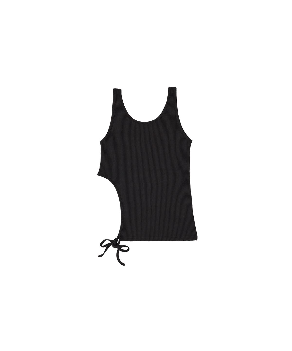 320쇼룸(320SHOWROOM) Cut out Strap Ribbed Sleeveless Span Tshirts Deep navy